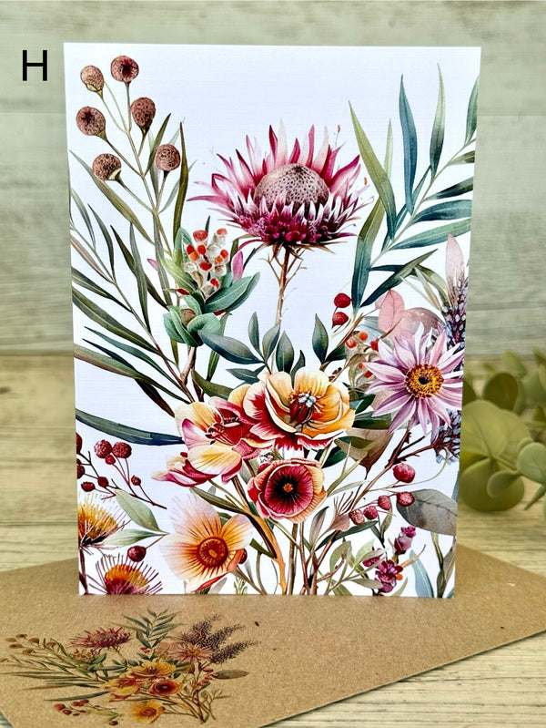 AUSTRALIAN FLORALS (set 2) Blank cards set of 5