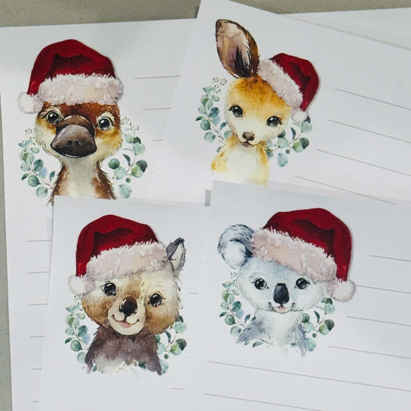 AUSTRALIAN ANIMALS Christmas Writing Paper Set (Non-Personalised)