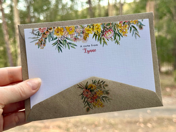 AUSTRALIAN FLORALS - Thank You - Flat Notecards Set Of 10