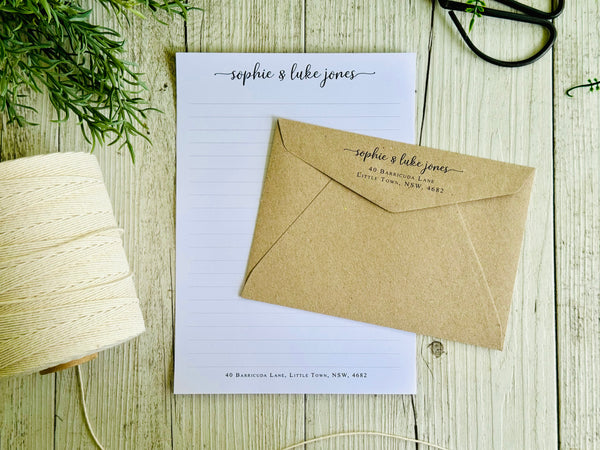 Scrolly Font Personalised Writing paper set