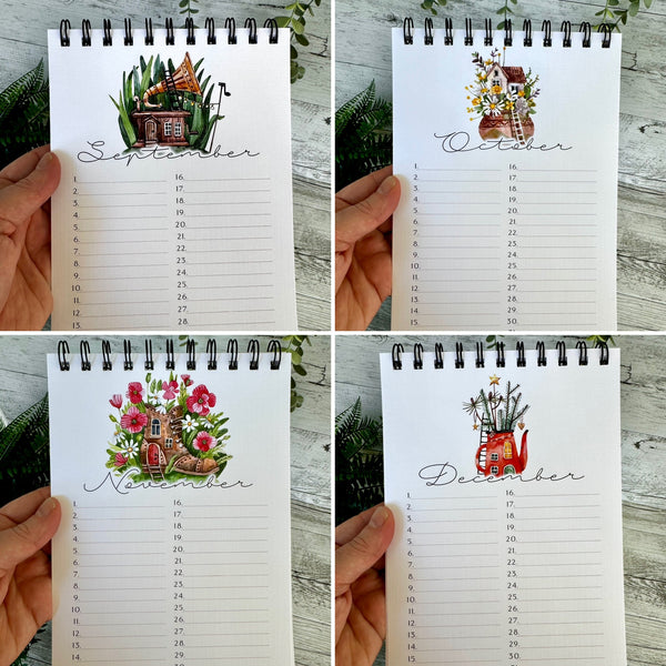 Mini Houses Perpetual Calendar - Birthday Record book