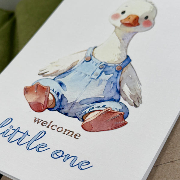 Welcome Baby boy - New Baby Card - Personalised option