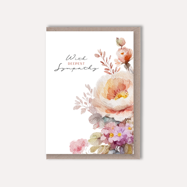 Spring Floral card - With Deepest Sympathy Card