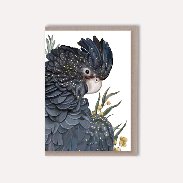 AUSTRALIAN Red-Tailed Black Cockatoo Card