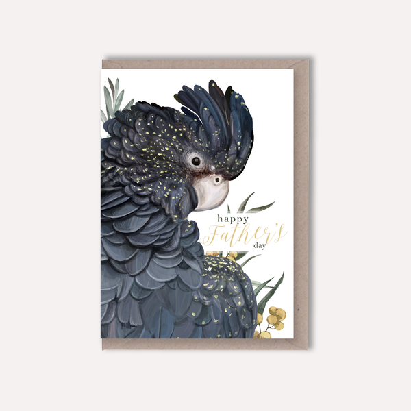 BLACK COCKATOO Fathers Day card