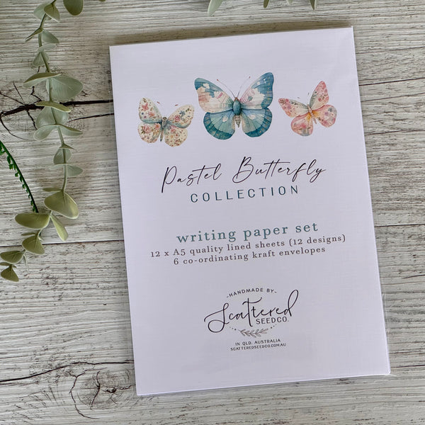 PASTEL BUTTERFLY Writing Paper Set (Non-Personalised)