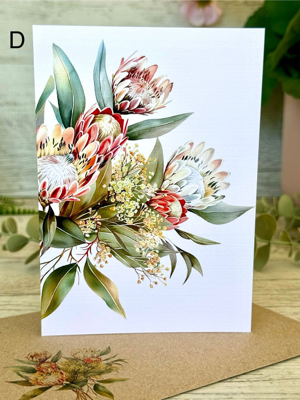 AUSTRALIAN FLORALS (set 1) Blank cards set of 5