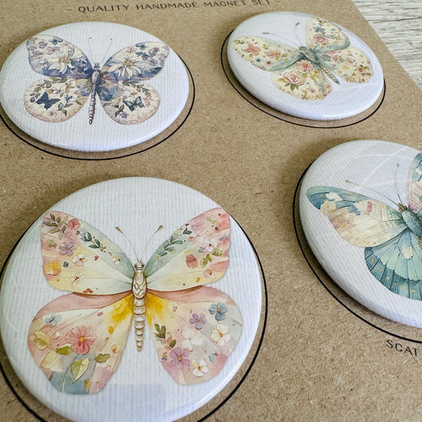 Pastel BUTTERFLY Large Magnets -4 designs