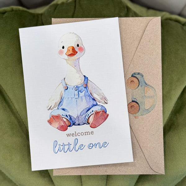 Welcome Baby boy - New Baby Card - Personalised option