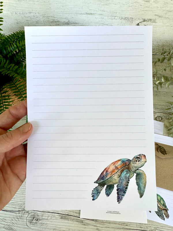 Green Sea Turtles Writing Paper Set (Non-Personalised)