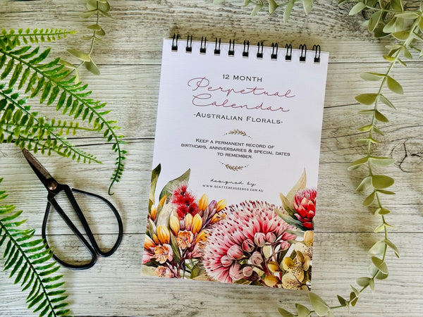 Australian Florals Perpetual Calendar - Birthday Record book