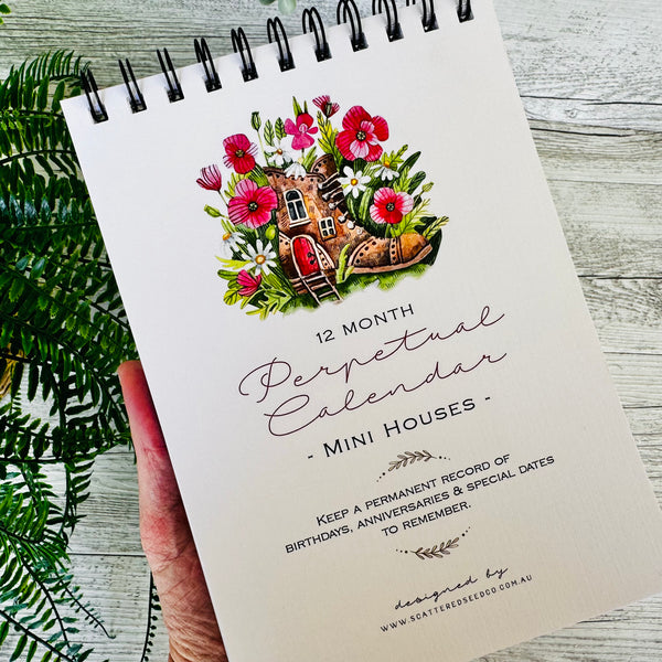 Mini Houses Perpetual Calendar - Birthday Record book