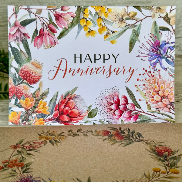 Australian Native Florals Anniversary Card