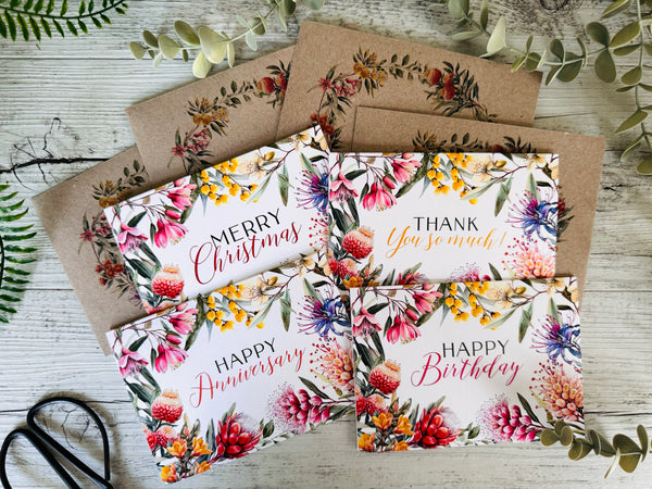 Australian Native Florals Thank You Card