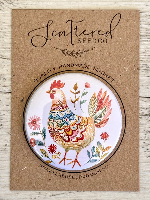 FOLK ART CHICKENS Large Magnets - 6 designs