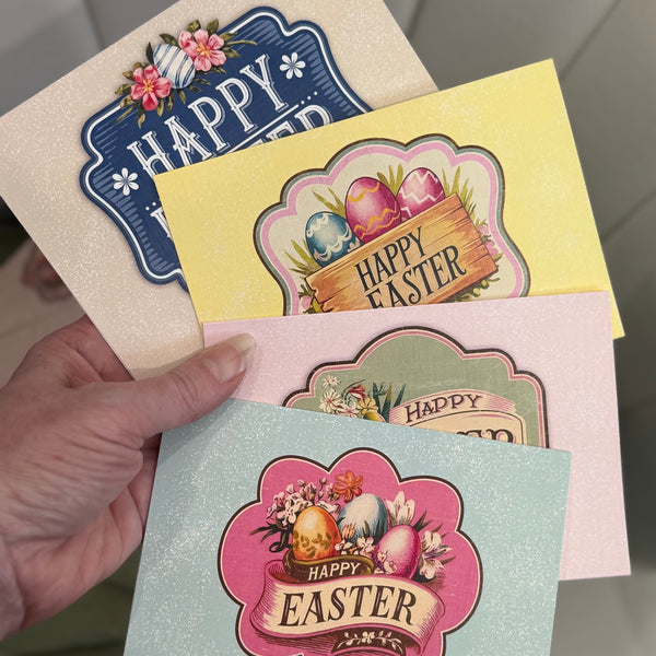 Vintage Labels - Easter Cards set of 4