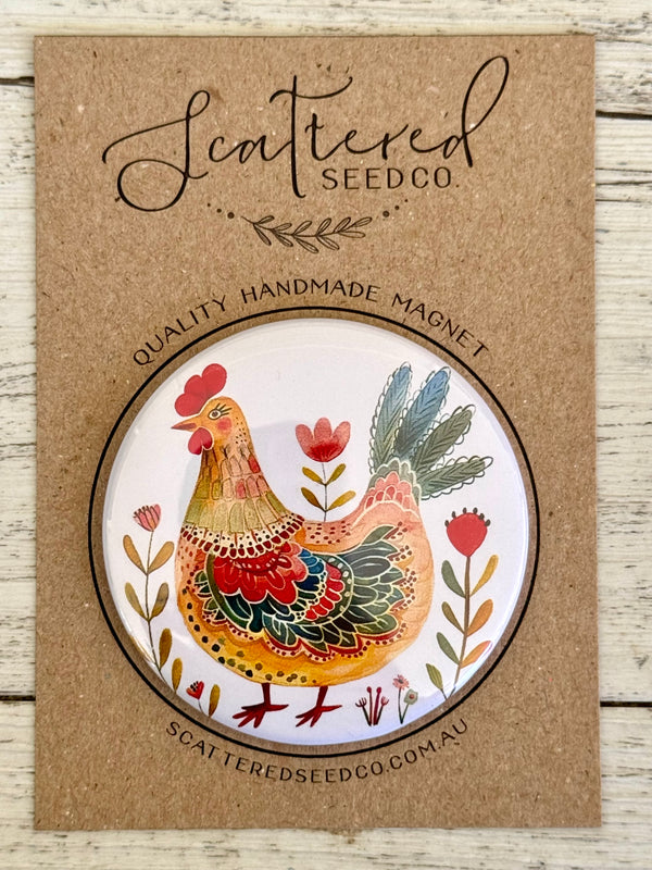 FOLK ART CHICKENS Large Magnets - 6 designs