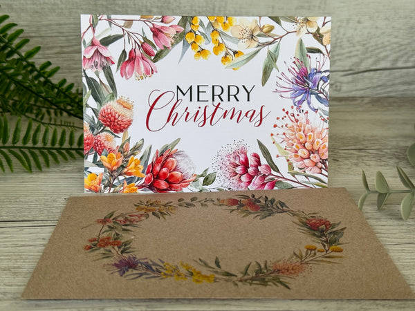 Australian Native Florals Christmas Card