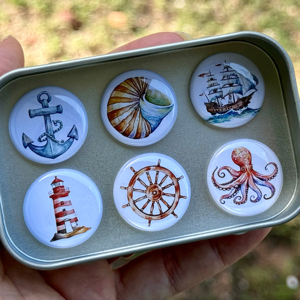 NAUTICAL Needle Minders or Magnets  set of 6