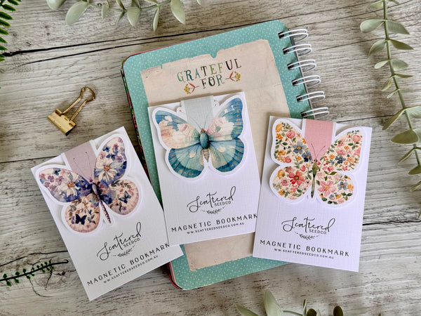 Pastel Butterfly Magnetic Bookmarks