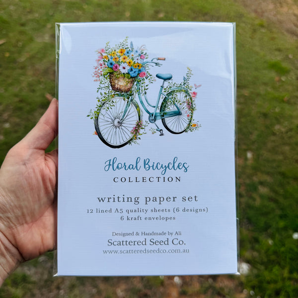 Floral Bicycles Writing Paper Set (Non-Personalised)