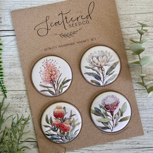 AUSTRALIAN Floral COLLECTION Large Magnets Set of 4 - Set A