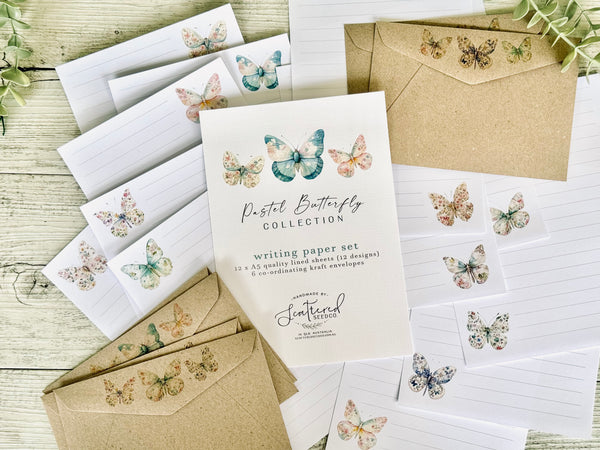 PASTEL BUTTERFLY Writing Paper Set (Non-Personalised)