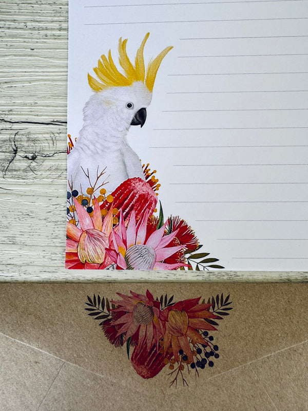 SULPHUR Crested COCKATOO Personalised Writing Paper Set of 20