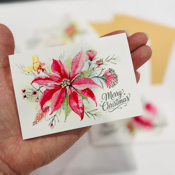 Australian botanicals CHRISTMAS cards set of 4