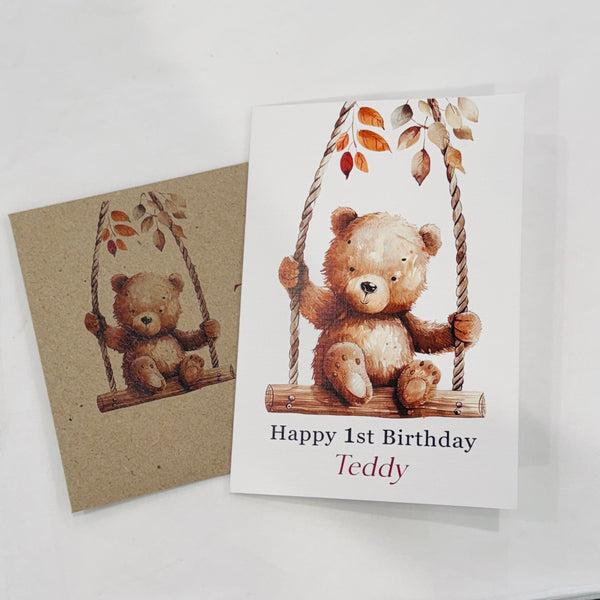 Teddy Bear children’s Personalised Birthday card