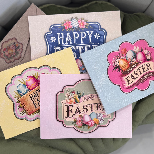 Vintage Labels - Easter Cards set of 4