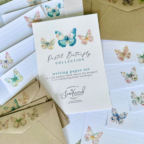 PASTEL BUTTERFLY Writing Paper Set (Non-Personalised)