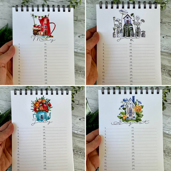 Mini Houses Perpetual Calendar - Birthday Record book