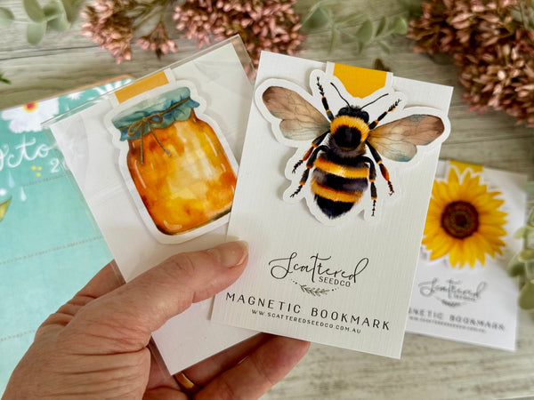 Sunflower and Bee & Honey MAGNETIC BOOKMARKS