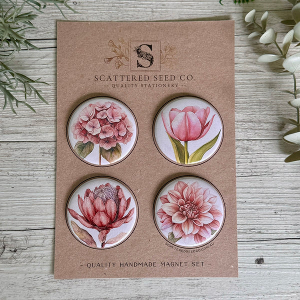 BLUSH FLORALS Large Magnets Hydrangea, Tulip, Protea, Dahlia