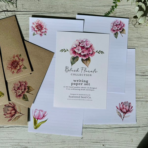 BLUSH FLORALS Writing Paper Set (Non-Personalised)