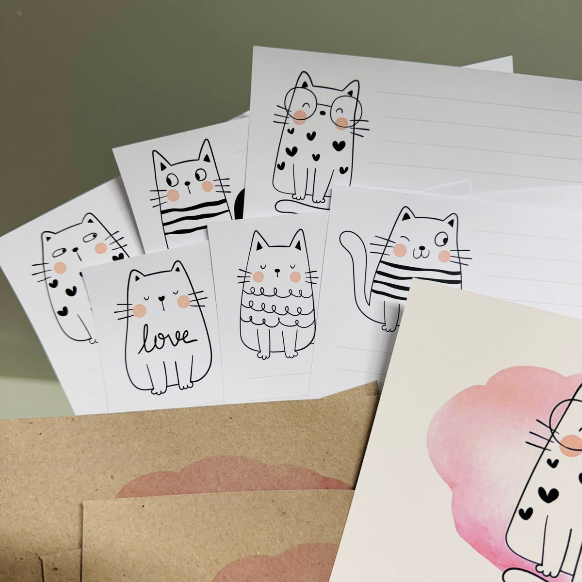 CUTE CATS Writing Paper Set (Non-Personalised) – Scattered Seed Co