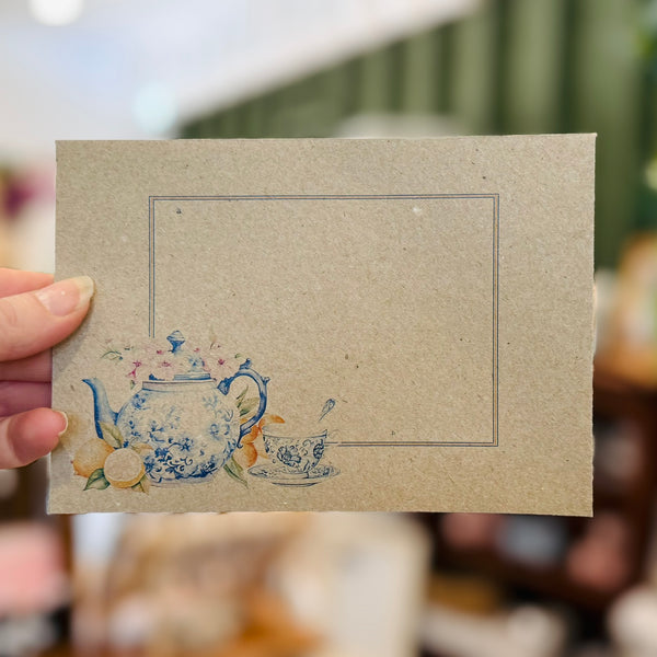 Blue & White FLORAL TEASET Writing Paper Set (Non-Personalised)