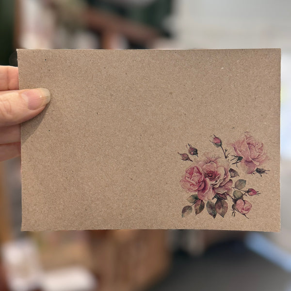 Dusky Pink Scrolly Roses VINTAGE ROSES Writing Paper Set  (Non-Personalised)