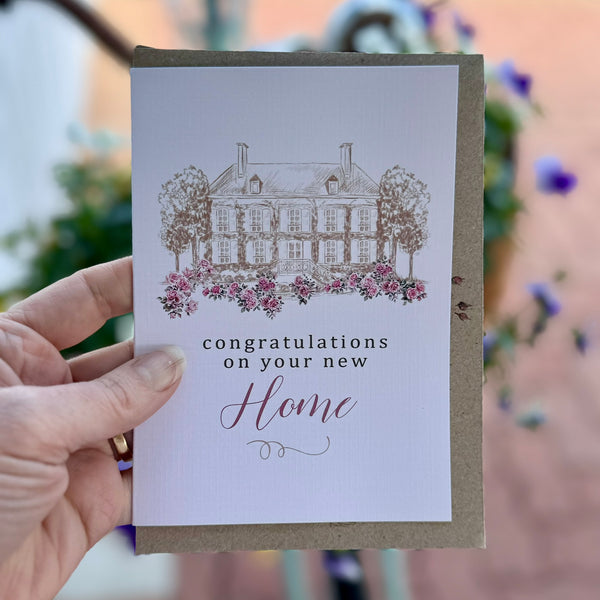 Dusky Rose New Home Congratulations card