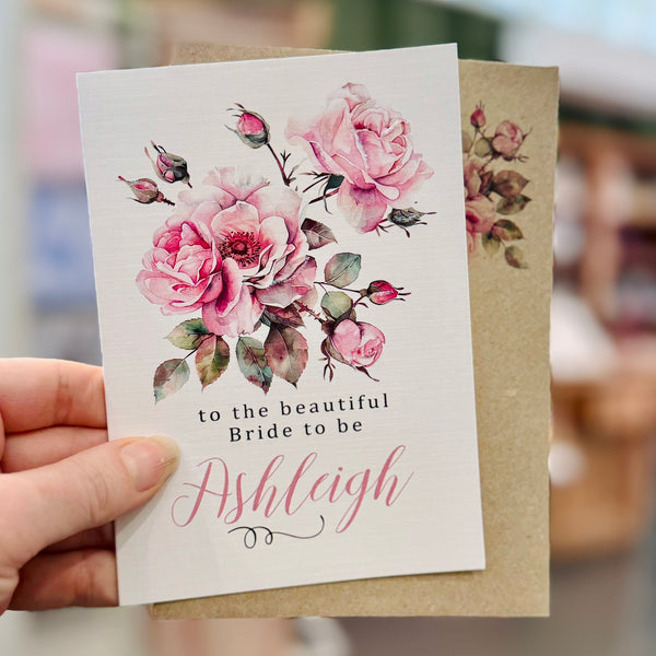 Vintage Dusky Rose Bridal Shower Card - Bride/Bridal Card