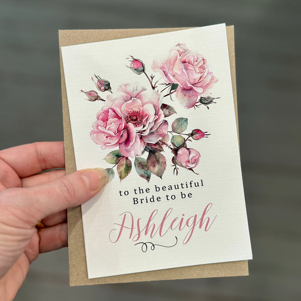 Vintage Dusky Rose Bridal Shower Card - Bride/Bridal Card