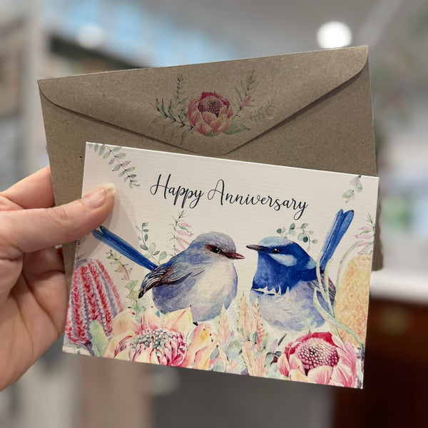 Superb Fairy Wren - Happy Anniversary Card