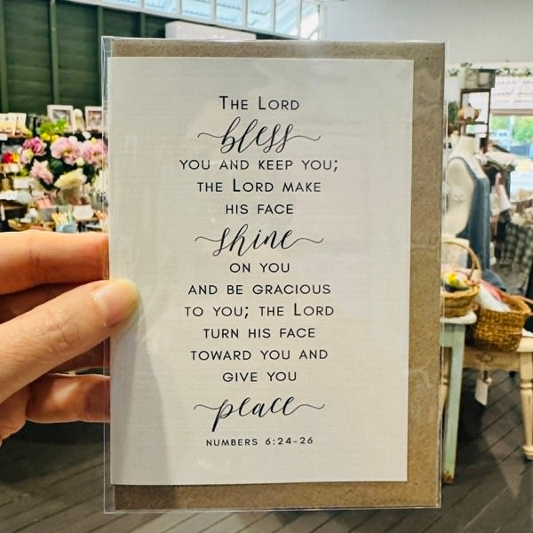 The Lord Bless you & keep you Scripture greeting card - Numbers 6:24-26