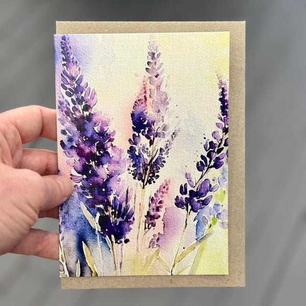 Watercolour LAVENDER Card Set of 4
