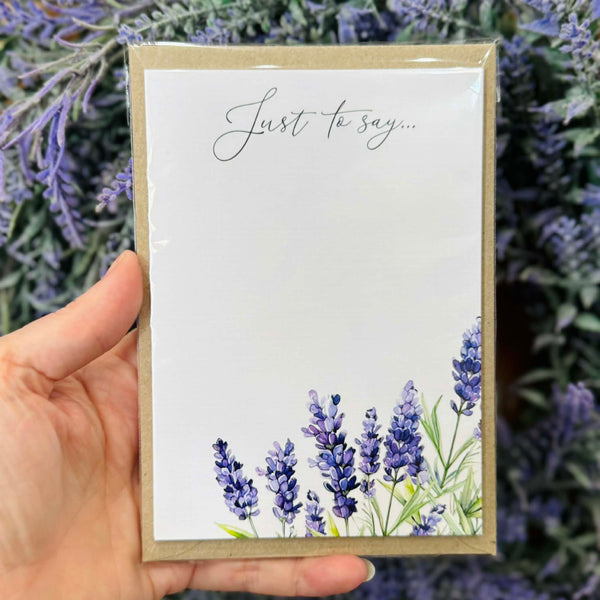 LAVENDER Sprigs Personalised Flat Notecards Set Of 10