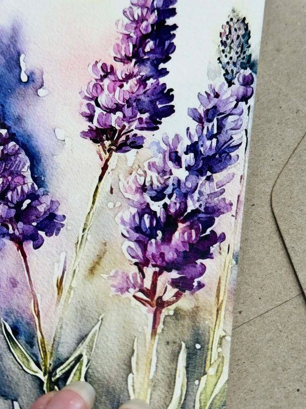 Watercolour LAVENDER Card Set of 4