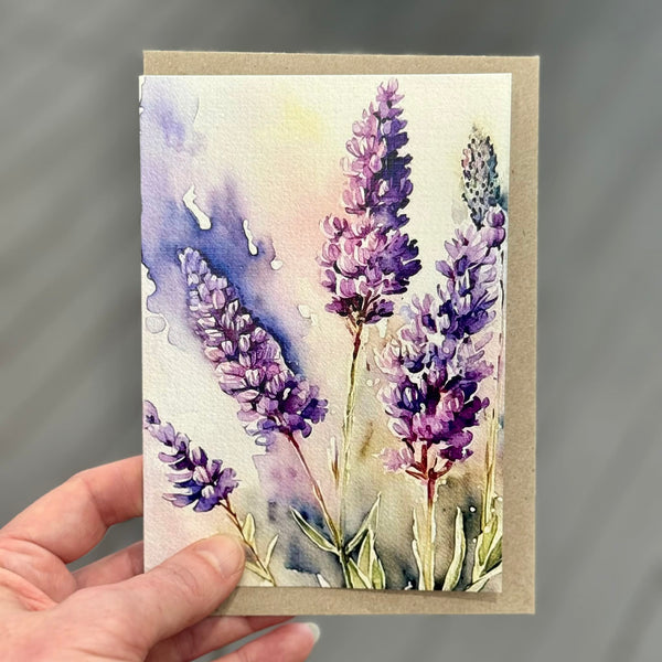 Watercolour LAVENDER Card Set of 4