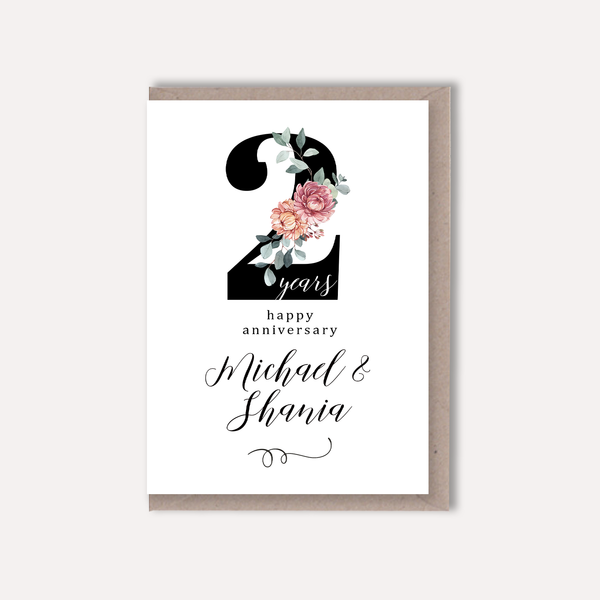 AUSTRALIAN NATIVE BOUQUET Personalised Anniversary greeting card