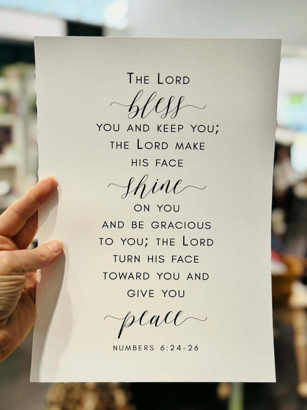 Art Print - The Lord Bless you & keep you Scripture A4 Wall Art Print - Numbers 6:24-26